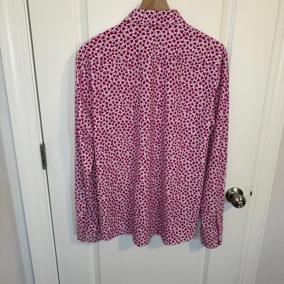 BOSS Hugo Boss Slim Fit Floral Dress Shirt Pink White Long Sleeve Size XL - Picture 6 of 8